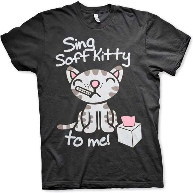 The Big Bang Theory Heren Tshirt -M- Sing Soft Kitty To Me Zwart