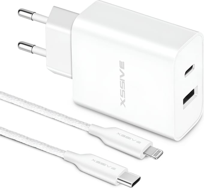 USB C Adapter 2 Poorten met geschikt voor USB-C naar Lightning Kabel 1 Meter