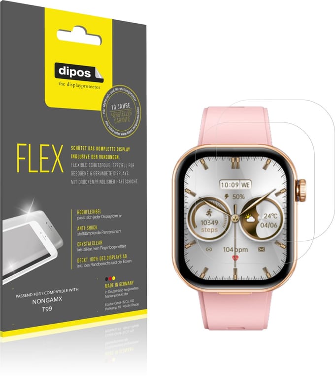 dipos – 2x Beschermfolie geschikt voor NONGAMX T99 | 3D Full Cover Screenprotector | 100% Passend