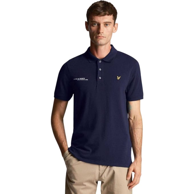 Lyle & Scott Heren Ordinate Poloshirt met Korte Mouwen (Marine)