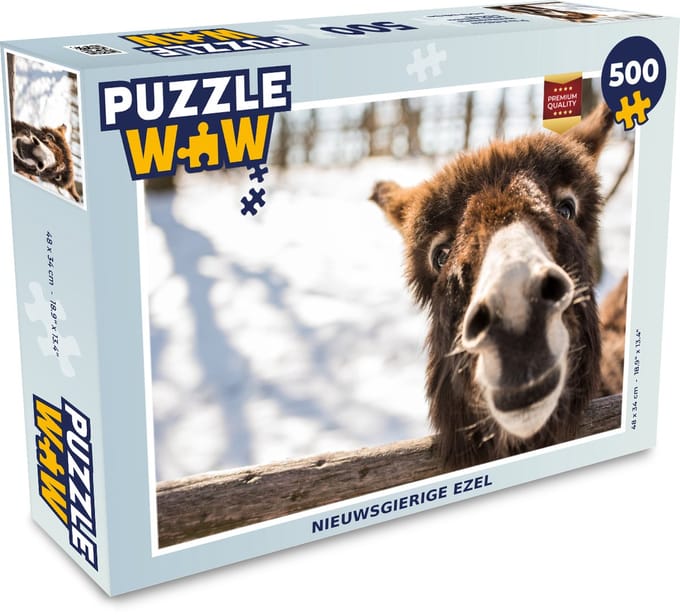 Puzzel Nieuwsgierige ezel - Legpuzzel - Puzzel 500 stukjes