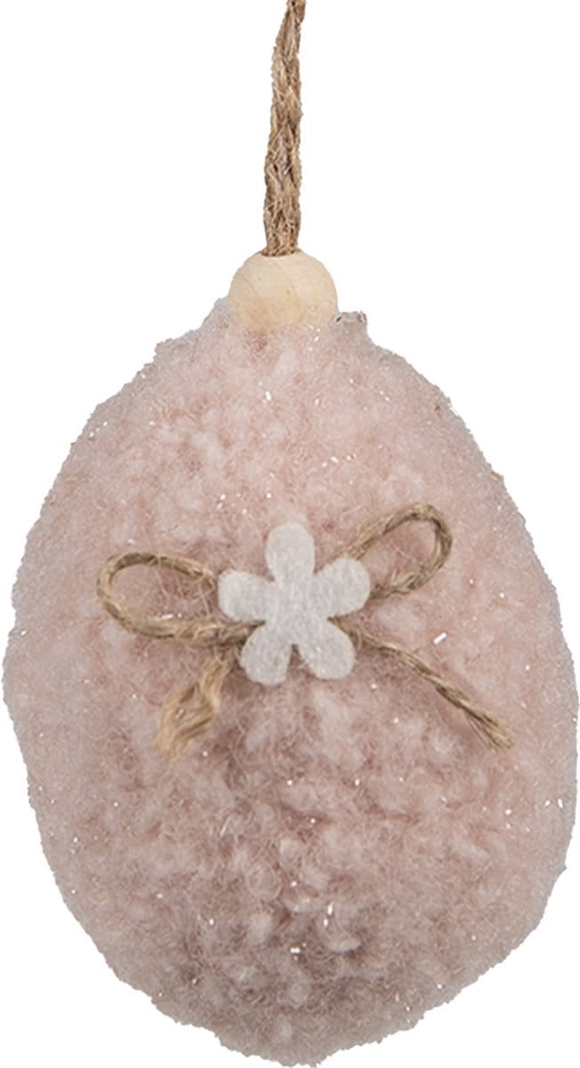 Clayre & Eef Paashanger Ei 7 cm Roze Synthetisch