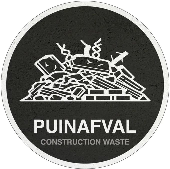 Puinafval bord | Sign Again materiaal | 20 cm