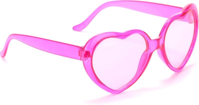 Vegaoo - Roze harten bril voor volwassenen