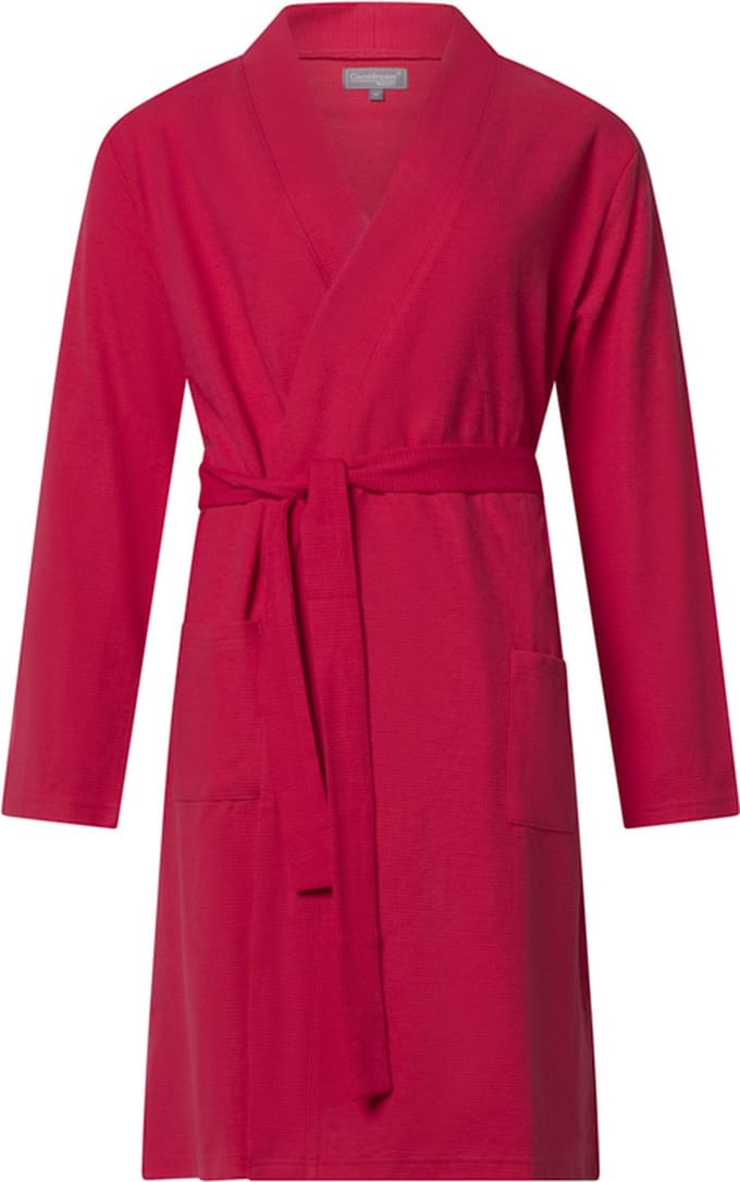Cocodream - dames badjas 626605 - wafelstructuur - sauna badjas - Cherry - maat S