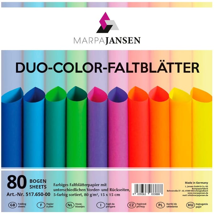 Vouwpapier "Duo-Color", Rainbow Colors