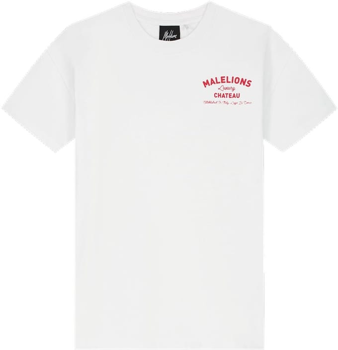 Malelions - Junior Relaxed Chateau T-Shirt - White - Maat 128