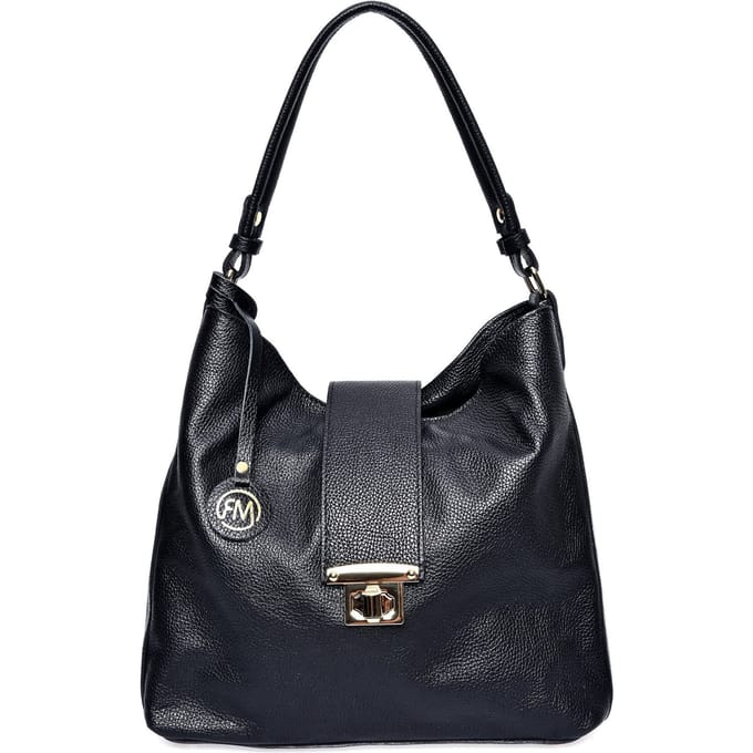 Roberta M Zwart Rundleer Tas