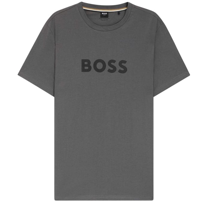 Boss Heren T-shirt katoen met logo (Donkergrijs)