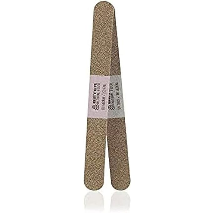 Nagelvijl - BETER - 2 stuks - Plasticvrij - Houten basis - Korrel 120/180 en 220 beige