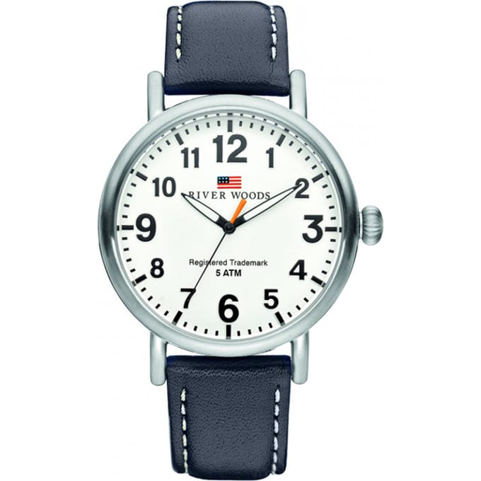 River Woods Sacramento RW420010 Horloge - Leer - Blauw - Ø 42 mm