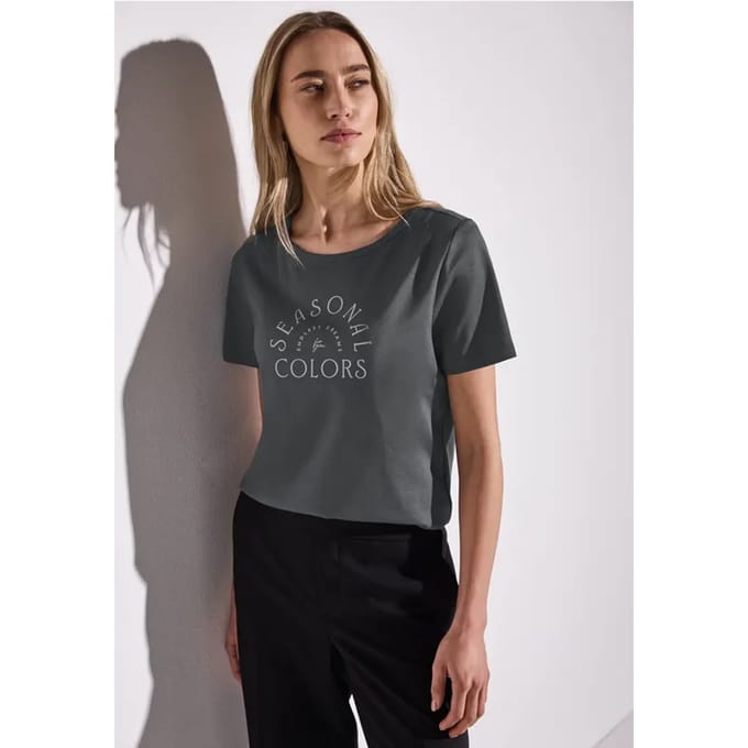 Basic shirt met tekst
