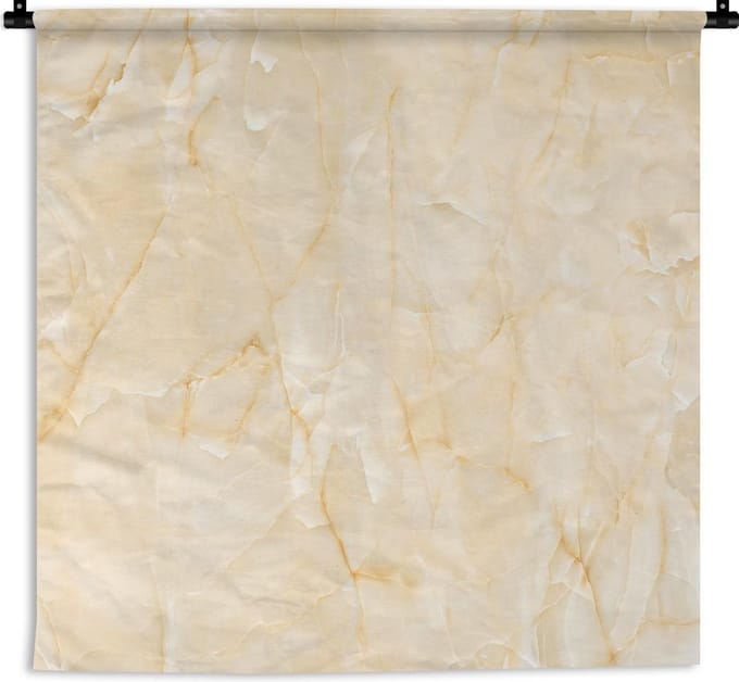 Wandkleed - Marmer - Geel - Wit - 120x120 cm - Wandtapijt