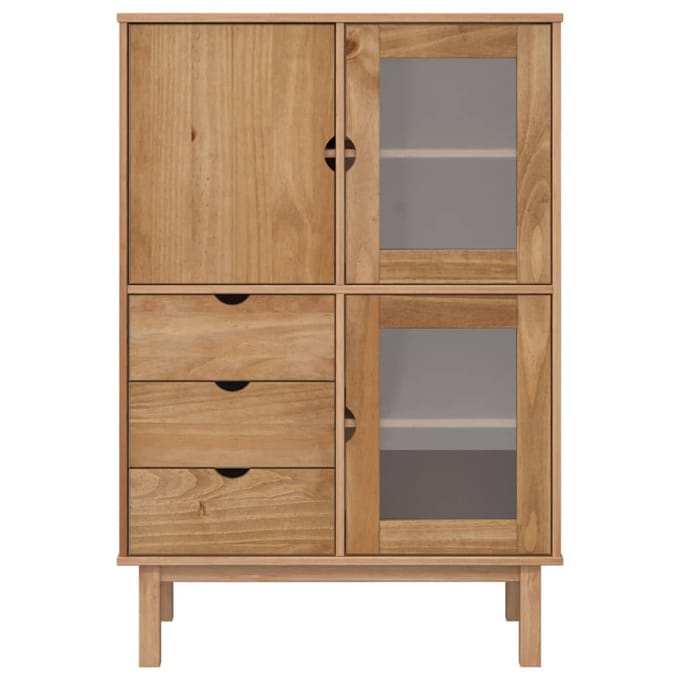 vidaXL - Hoge - kast - OTTA - 85x43x125 - cm - massief - grenenhout