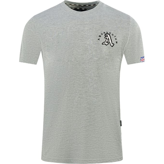 Aquascutum London Embroidered A Logo Grey T-Shirt