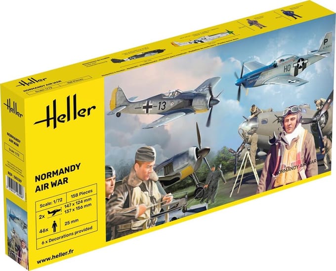 Heller Modelbouwpakket Militaire voertuigen - 50329 Normandy Air War - 2 Planes and Figures Plastic - 1:72 - Modelbouw