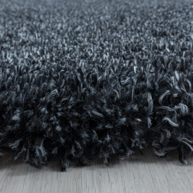 Pearl Soft Rond Hoogpolig Vloerkleed Antraciet- 200 CM Ø