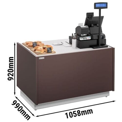 GGM Gastro Kassentisch RIGA - 1050mm Wit / Bruin