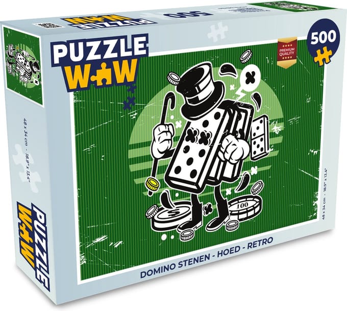 Puzzel Domino stenen - Hoed - Retro - Legpuzzel - Puzzel 500 stukjes