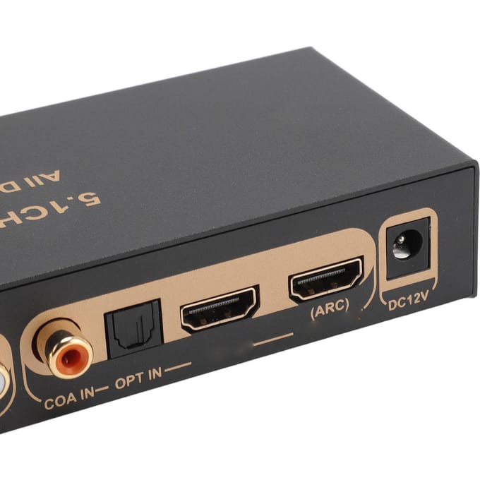5.1-kanaals geluidsdecoder 192 kHz 24 bit HD Multimedia Interface 4K ARC Optische vezel Coaxiaal Analoog EU Plug gray
