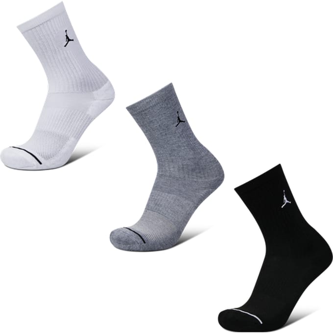 Jordan Everyday Cushioned Crew 3 Pack Sokken Unisex - Wit - Maat 43 - 46