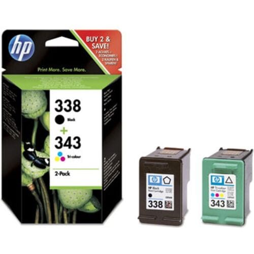 HP Inktcartridge 338+343 (SD449EE) Zwart + 3 kleuren Multipack