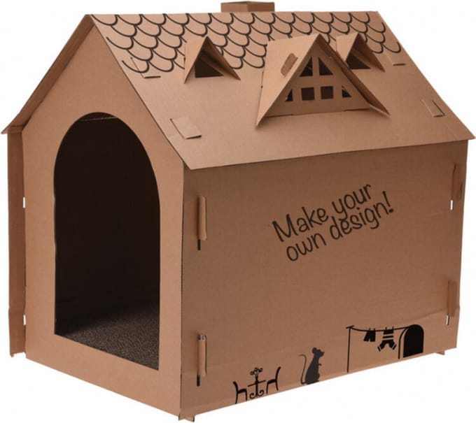 kattenhuis 48 x 44 x 36 cm karton naturel