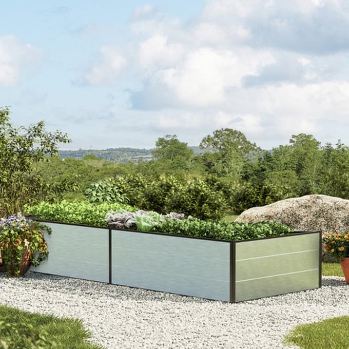 235 x 99 x 39 cm Moestuinbak Halfsize, Aluminium (geanodiseerd)