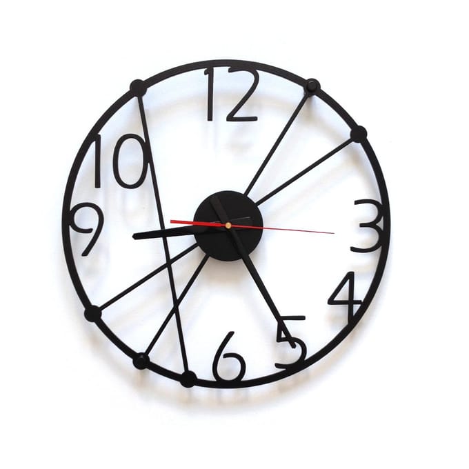 Tiktak Gent Serie - Wandklok - Zwart - Staal - 40cm