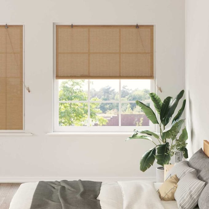 vidaXL - Rolgordijn - Bruin - 150 - x - 160 - cm - Bamboe
