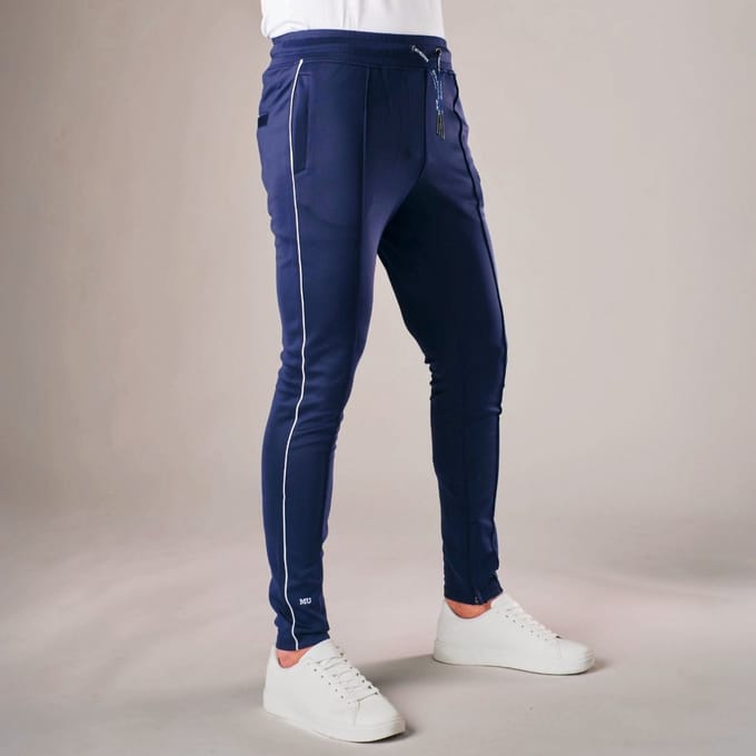 Muscle Up® Trainingsbroek Heren - Extra Lang - Tapered Fit - Blauw - S