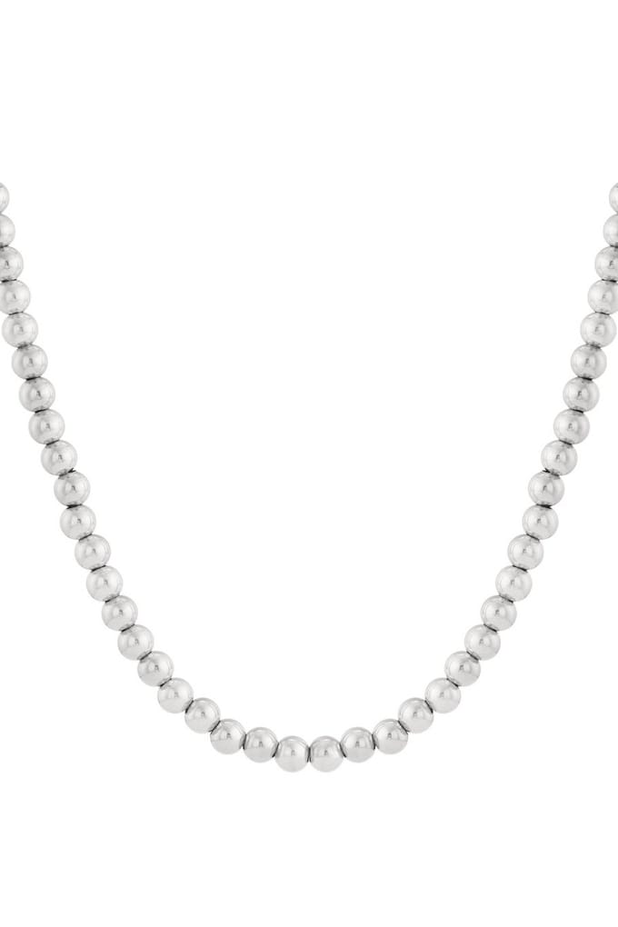 Bijoutheek Collier Ballen Hol 10mm Zilver
