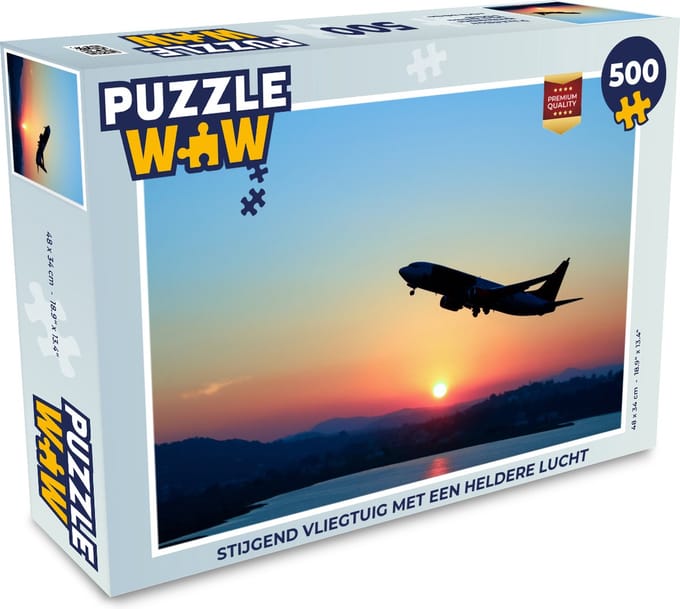 Puzzel Stijgend vliegtuig met een heldere lucht - Legpuzzel - Puzzel 500 stukjes
