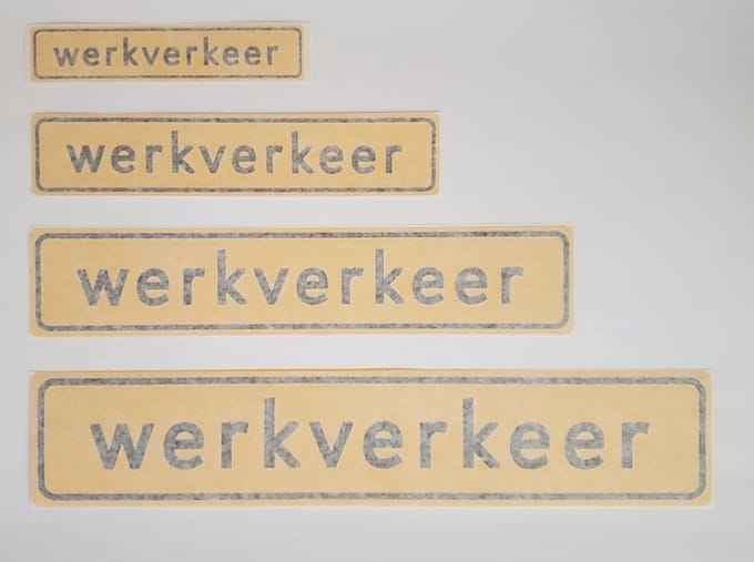 auto sticker | werkverkeer | maat XL | 500x100mm | Reflecterend