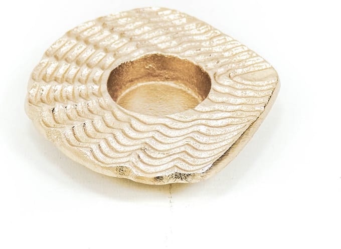 Housevitamin Gouden Schelp Kandelaar- 12x11x2cm