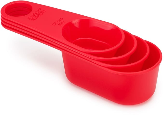 Joseph Joseph Duo - Maatcupjes Set van 4 Stuks - Polypropyleen - Rood -