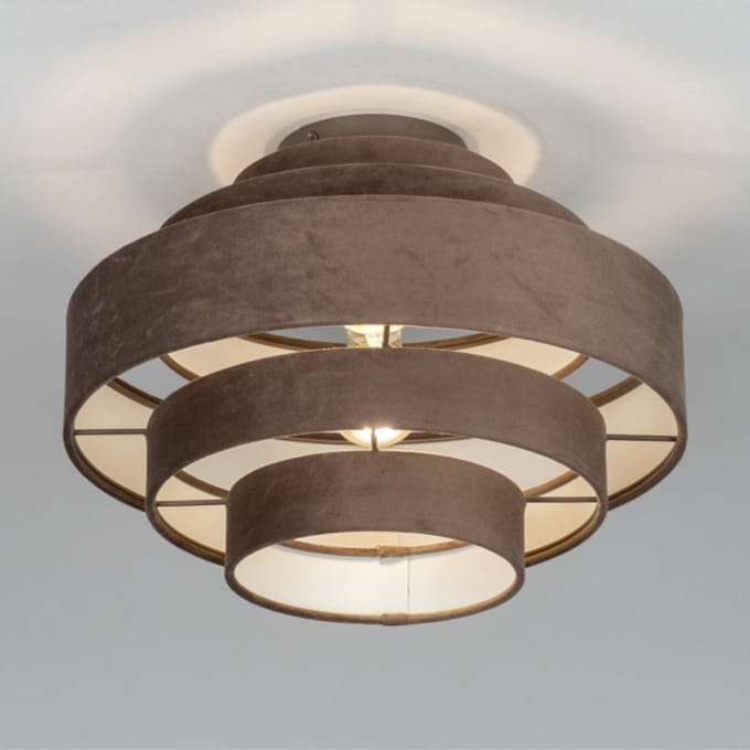 Lumidora Plafondlamp 75419 - Plafonniere - POLIGNANO - E27 - Grijs - Bruin - Metaal - ⌀ 40 cm