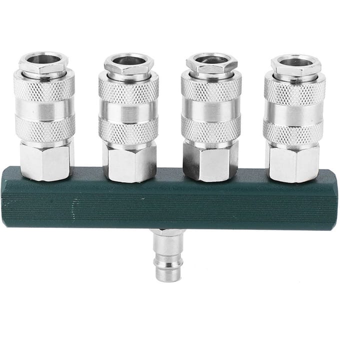 4-Weg Snelkoppeling 1/4 inch NPT Schroefdraad Hoge Kwaliteit Luchtslang Koppeling Pneumatische Fittingen wit