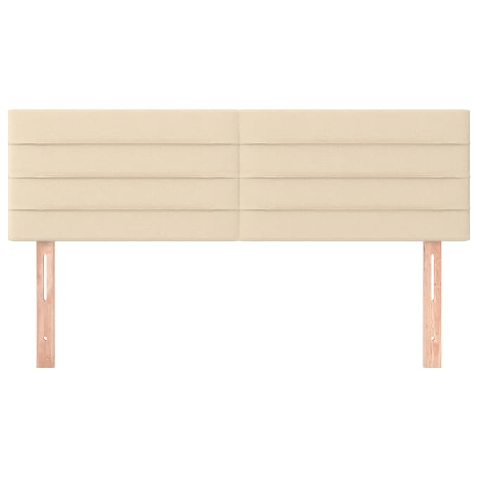 vidaXL - Hoofdborden - 144x5x78/88 - cm - stof - crèmekleurig