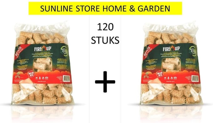 2 Zakken Fire Up Houtkrullen!!! (2 x 60 stuks)  - Milieu vriendelijk - CO2 Neutraal