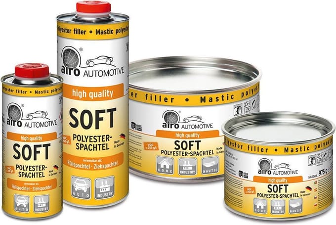 Airo Soft plamuur 2,5 kg+ Tube Hader / Mastic polyester de remplissage et finissage
