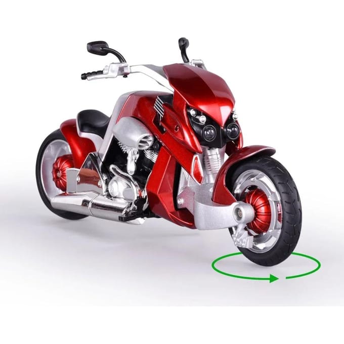 Jouets Modèles de Moto Moulés sous Pression 1:Réplique Miniature Vélo de Sport 12 V-Rex Avec Son & Lumière