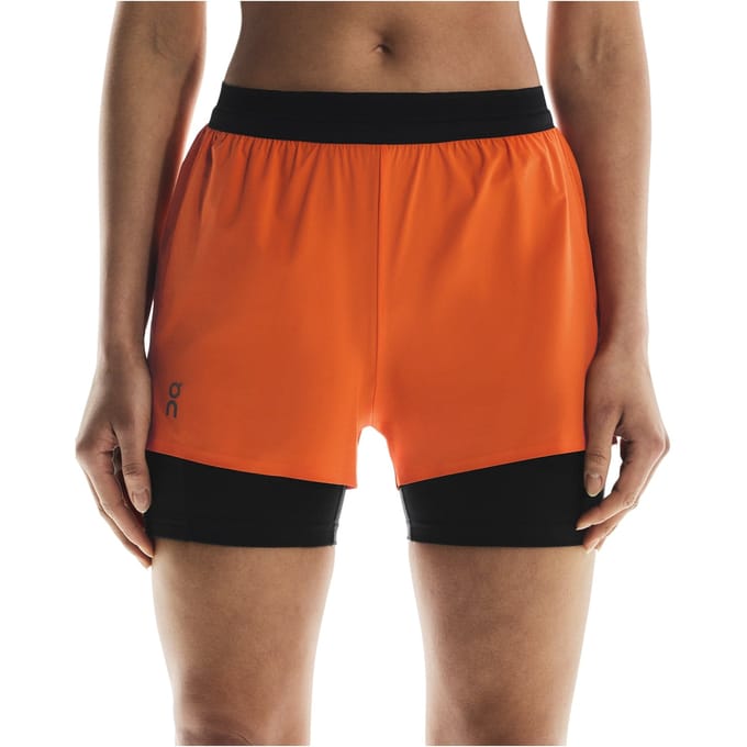 On 3 Performance 2/1 Shorts 1 W Flame | Black Flame | Black Maat: M | Korte Broeken Outlet | Dames | Oranje