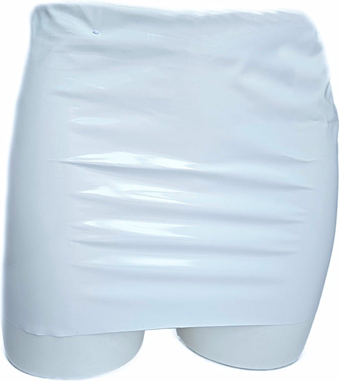 BamBella® - LATEX mini rok Wit - S/M - Sexy Erotische dames fetish kleding -