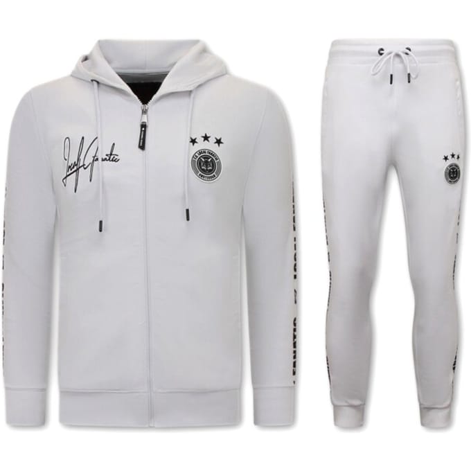 Mannen Trainingspak - Hooded Ribbon - Wit / Zwart