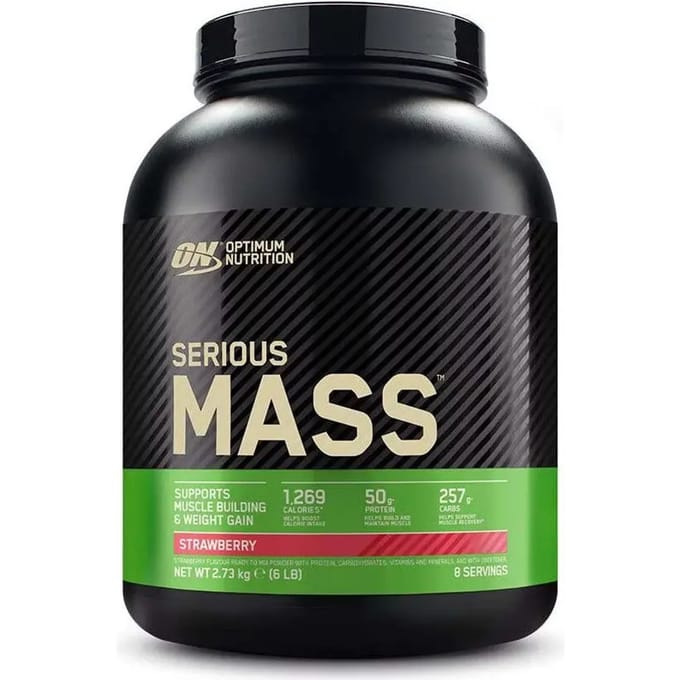 Optimum Nutrition Serious Mass - Strawberry - Mass Gainer - Weight Gainer - 2724 gram (8 servings)