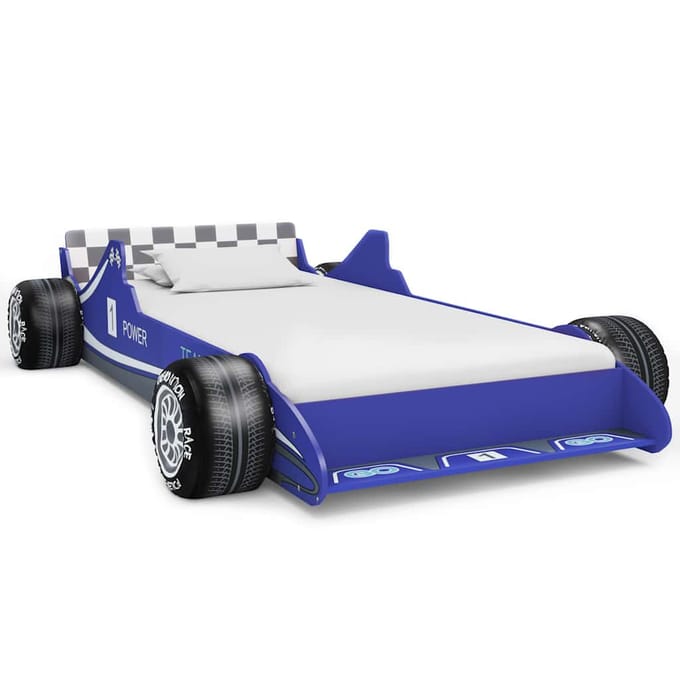 vidaXL - Kinderbed - raceauto - blauw - 90x200 - cm