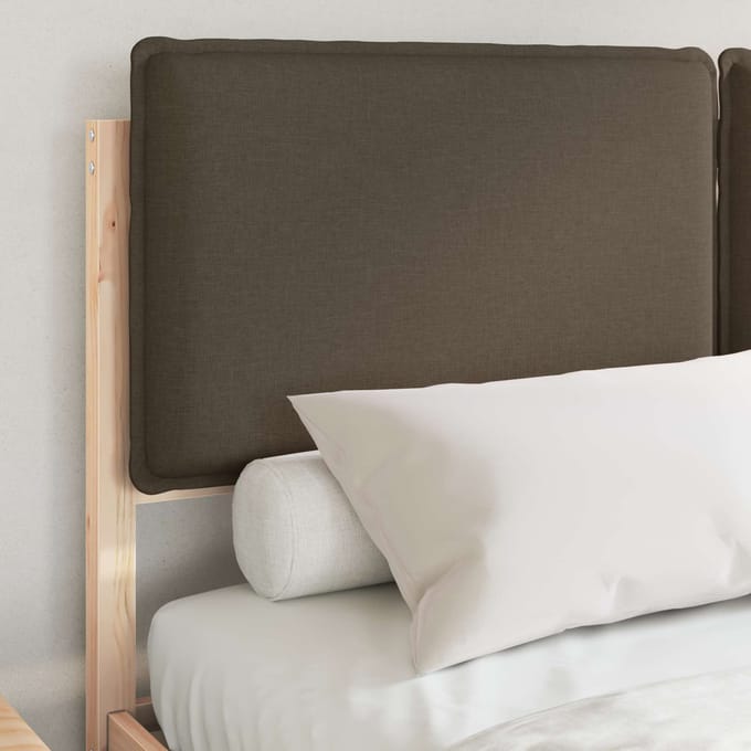 vidaXL - Bedframe - met - Gevoerde - Hoofdbord - Taupe - 150 - x - 200 - cm