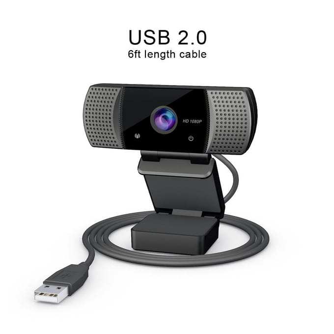 Full HD 1080P Groothoek USB Webcam USB2.0 Drive-Free Met Microfoon Webcam Laptop Online Teching zwart