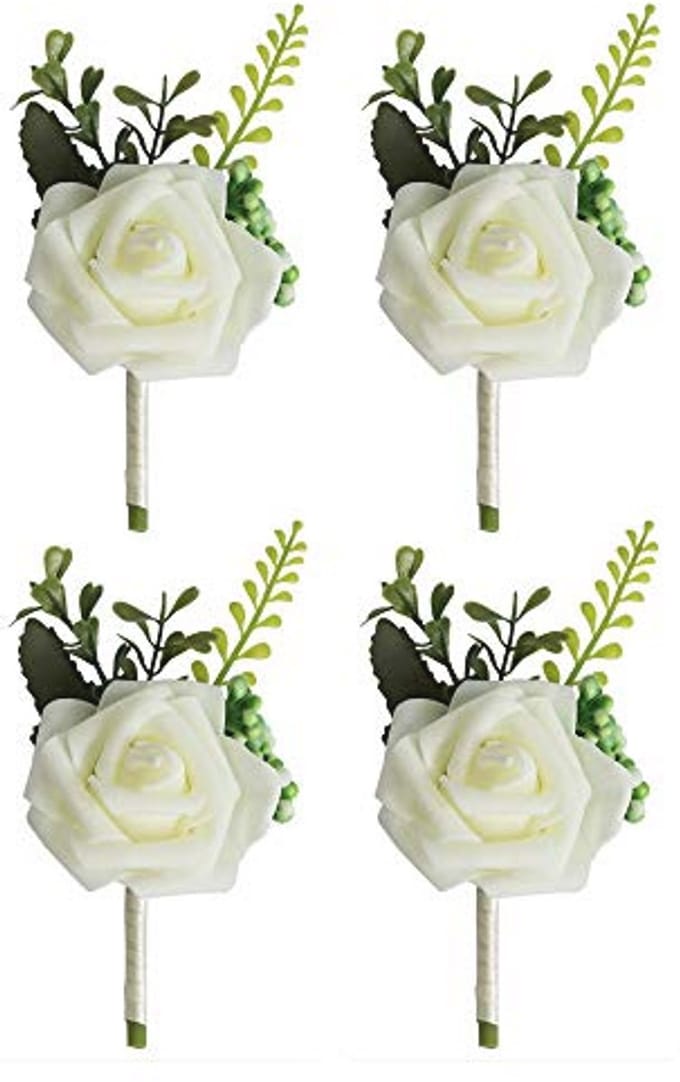 4 Stuks Roze Bloem Buttonhole Corsages voor Trouwen en Feesten
